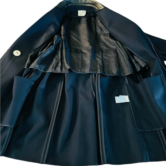 EDUN WOMEN’S NAVY WOOL MID LENGTH COAT SIZE MEDIUM - Picture 6 of 15